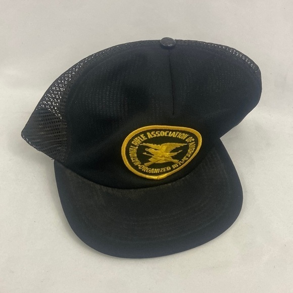 Vintage Black NRA Trucker Mesh Hat Cap Snapback - Picture 1 of 9